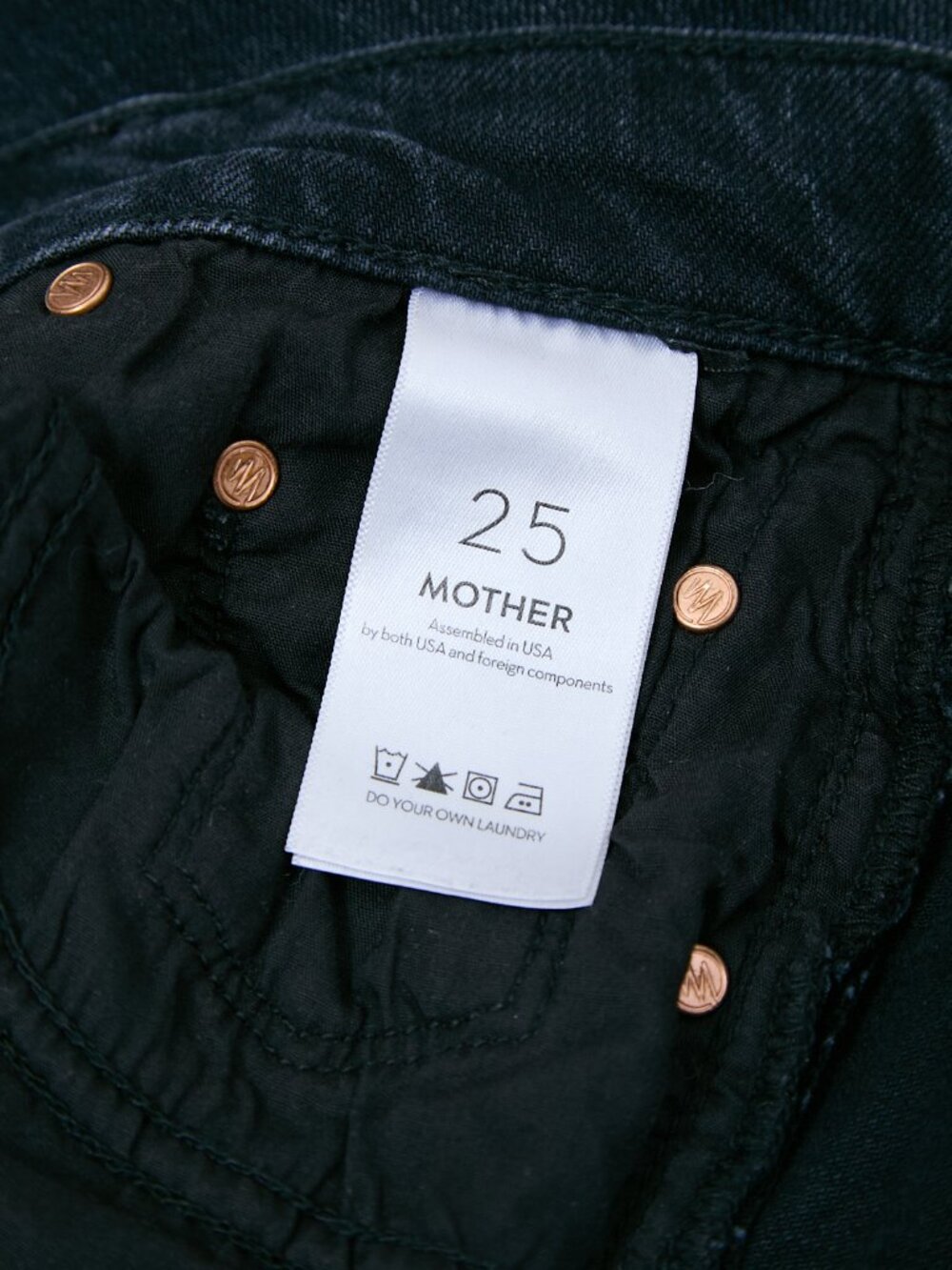 MOTHER SUPERIOR Tomcat Lies Lies Lies Black Denim High Rise Straight Leg Jeans - Picture 8 of 16